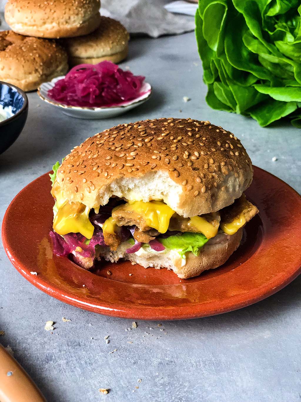 Veganes Hähnchenbrötchen